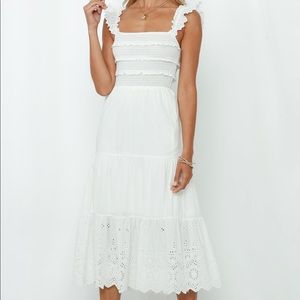 white flowy midi - size small - new with tags